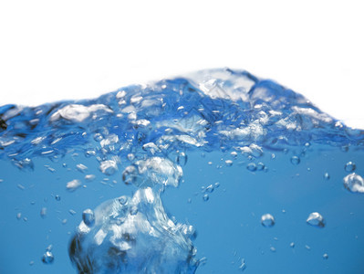 海洋抽象的蓝色纯水中升至表面的气泡摘述背景新鲜的图片