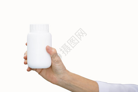 医生用手握着药瓶背景图片