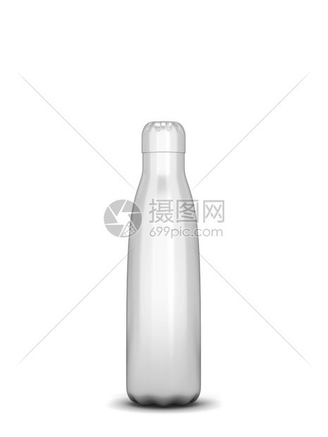 温暖的银白色以背景隔离的热瓶装模型3d插图图片