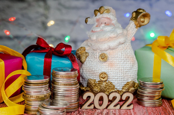 昂贵的假期节日新年贺卡的礼物和金钱20年节日新和圣诞日新年和圣诞贺卡的礼物和金钱给予图片