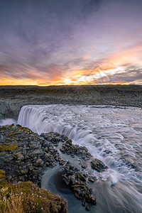 瀑布蓝色的户外冰岛美丽风景冰岛自然观著名的旅游景点和图片