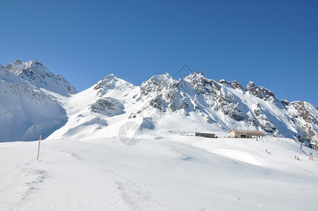 Pizol著名的瑞士滑雪度假胜地大纷飞分支堆图片