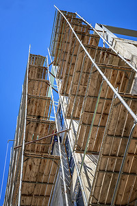 系统城市地点建筑工有脚手架楼在新大上架脚图片