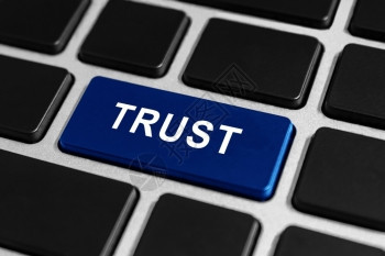 顾客键盘上的trust按钮业务概念协议价值图片