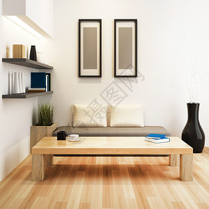 坐着木头室内设计客厅放松图片