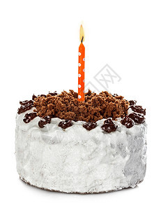 在白色背景上隔绝的蛋糕和蜡烛糖果磨砂婚姻图片