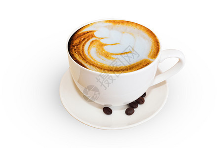 棕色的复制白背景咖啡饮品尝图片