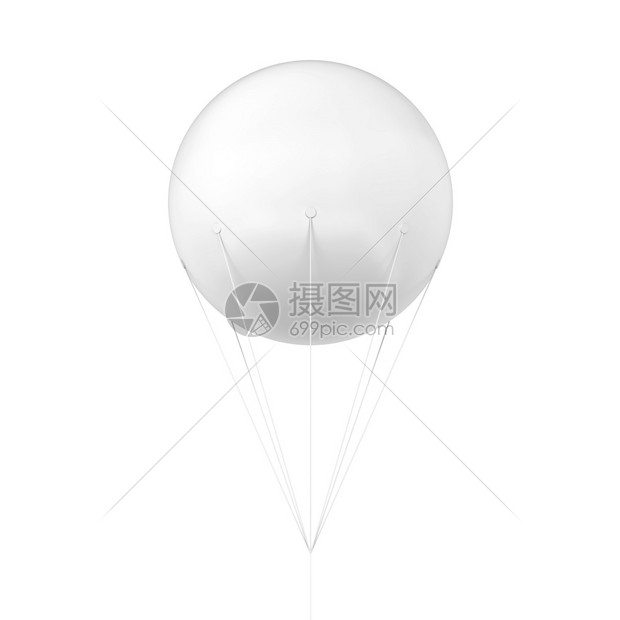 小样白色背景上孤立的可充气天空广告球3d插图销售空的图片