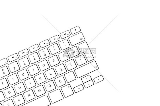 技术推白色计算机键盘和互联网图片