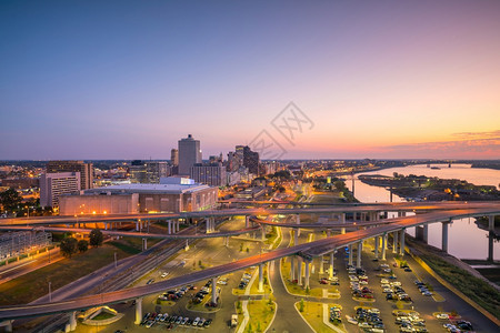 天际线全景田纳西州美国孟菲斯市中心的空景象图片