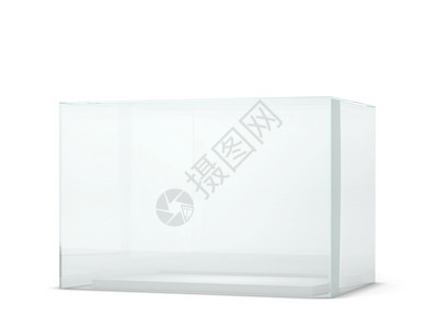 讲台空玻璃显示3d插图以白色背景隔开空的商业图片