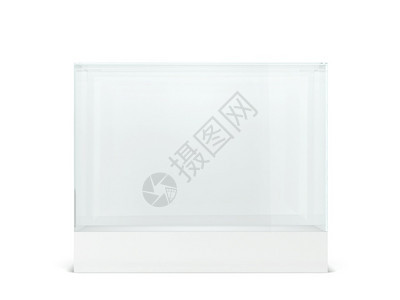 盒子空玻璃显示3d插图以白色背景隔开房间案子图片
