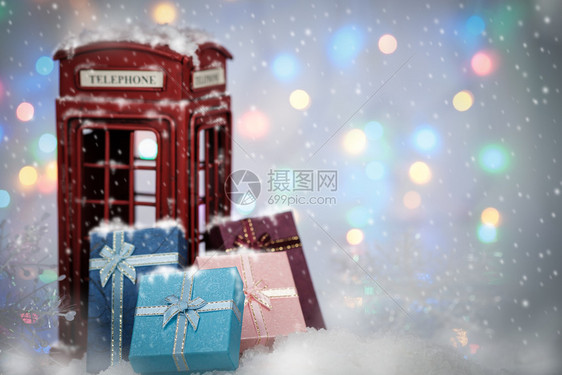 冰圣诞快乐选择AF点制作雪花等季节的喜好圣诞快乐选分和雪花复制空间关于降雪背景的礼品箱和电话盒霜快乐的图片