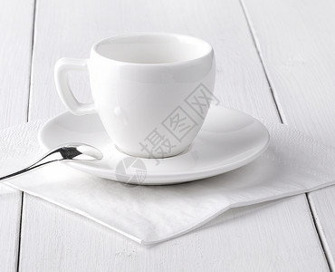 酒吧白餐巾纸上的空咖啡杯肮脏的垫图片