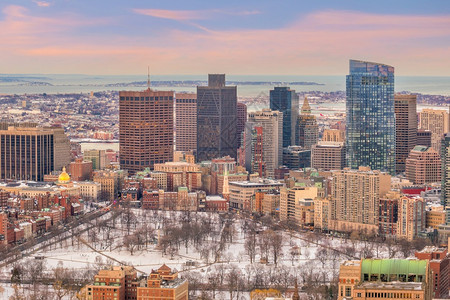 港口美国马萨诸塞州波士顿日落时的天线建筑学美国人图片