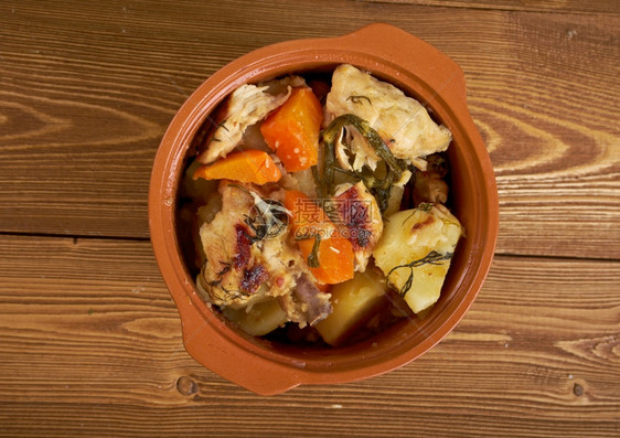 土豆勺子美食Packer乡村鸡肉炖美国传统食品农舍厨房图片