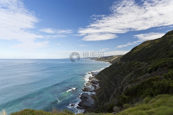 景观沿海澳大利亚维多洋公路沿岸的落基海线澳大利亚维多海浪图片