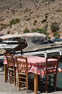 卡林诺斯海希腊利姆诺斯岛港口典型户外餐饮场所运输图片