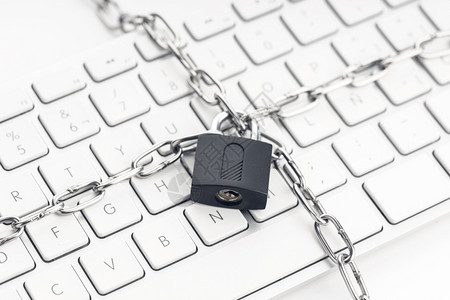监视计算机安全概念键盘网络安全概念的锁链和现代的攻击图片