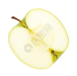 照片白色背景上隔绝的新鲜绿苹果半素食主义者营养丰富图片