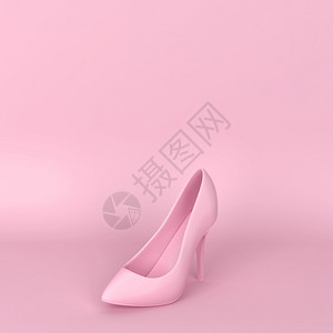高跟鞋妇女3D说明脚丫子粉色的服装背景图片