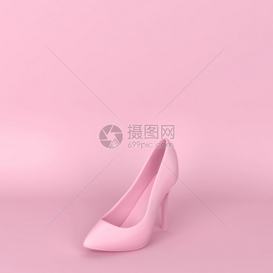 高跟鞋妇女3D说明脚丫子粉色的服装图片