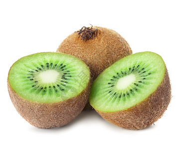 猕猴桃自然Kiwi结实水果以白色背景隔离棕的图片