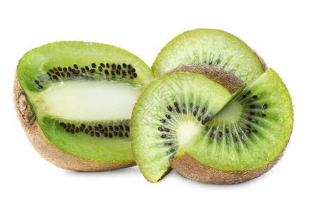 甜的生所有Kiwi结实水果以白色背景隔离图片