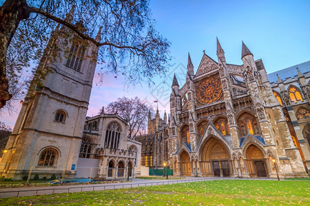 英国伦敦WestministerAbbey大教堂透视建筑学房屋伟大的图片