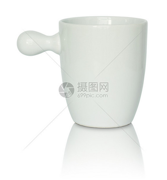 白色背景上孤立的空白杯食物咖啡内部的图片