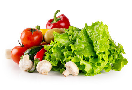素食主义者郁葱新鲜蔬菜堆在白色背景上的静物新鲜蔬菜堆在中的静物绿色图片