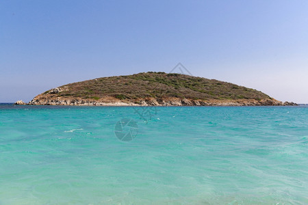 撒丁岛白色的萨图瑞德达斯皮亚吉海滩的景象田园诗般图片