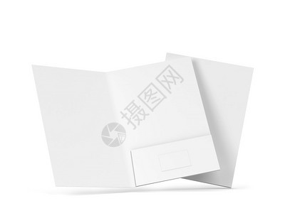 纸盒空白文件夹带有商业名卡模型3d插图孤立于白色背景小册子静止的图片