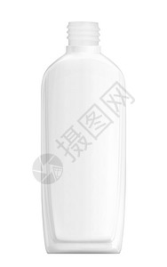 洗澡香水白色塑料沙波瓶子在白色上隔离头发图片