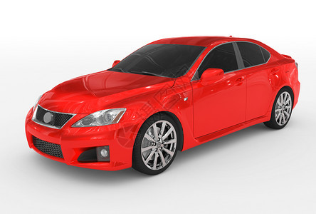 驾驶车辆眼镜汽隔离在白色红油漆有玻璃左前sid汽车隔离在白色左前侧视图3D渲染图片