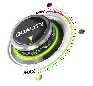 最大限度安装在白色背景和绿光上的质量开关键盘用于质量管理和改进善管理的概念形象百分比质量管理和改进管理技术概念的图片