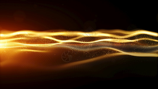 带有bokeh和光背景的抽象金色数字粒子波钥匙艺术的金子图片