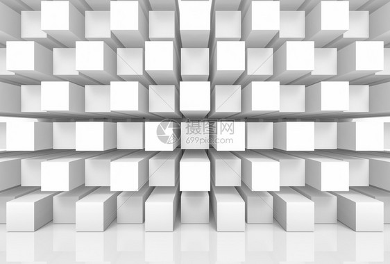 结构体3d提供现代抽象的随机奢侈品白色立方体框壁设计背景门厅室内的图片