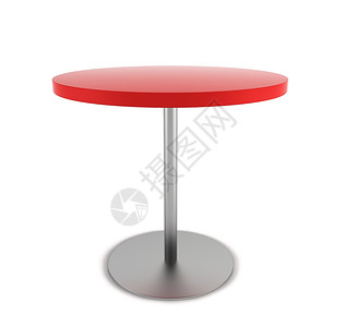 时髦的圆圈桌会议3d白背景的圆桌3d插图金属图片