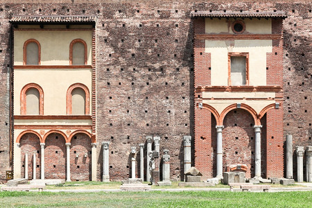意大利米兰Sforza城堡墙历史伦巴第再生图片