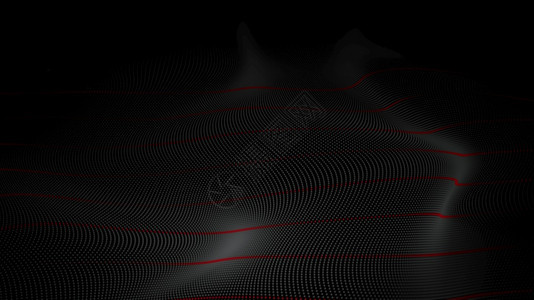 未来数字微粒波在黑色背景数字网络空间抽象背景上流动的数字粒子波流据插图图片