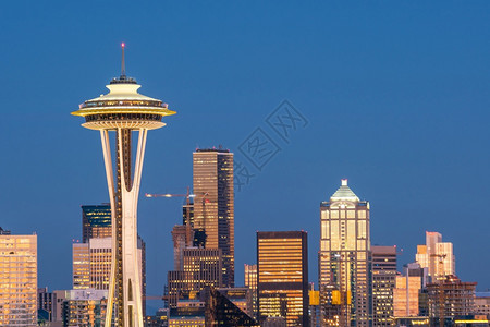 西雅图华盛顿市中心天际的景象图片
