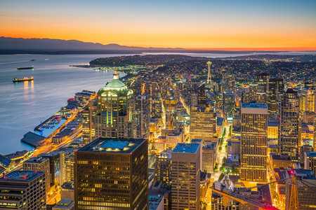 西雅图华盛顿市中心全景图片