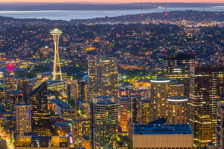 美国西雅图华盛顿市中心的繁华景象图片