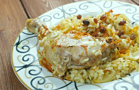 白饭鸡肉炒阿塞拜疆烹饪菜碟阿塞拜然乌兹别克语蒲老图片