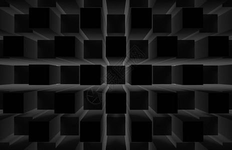 3d提供现代抽象随机暗黑方格立体盒条壁设计艺术背景墙纸插图黑色的图片