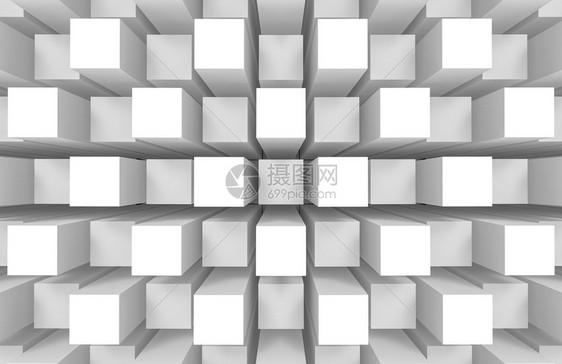 未来派建筑学堵塞3d使现代抽象随机方形立体盒条壁墙设计背景图片