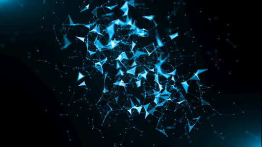 沟通未来连接blueastrat蓝方几何和技术数据网络概念背景图片