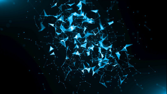 沟通未来连接BlueAstrat蓝方几何和技术数据网络概念背景图片