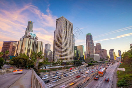 地标暮美国洛杉矶市下城中心天际洛杉矶市风景商业高清图片下载-正版图片307744910-摄图网